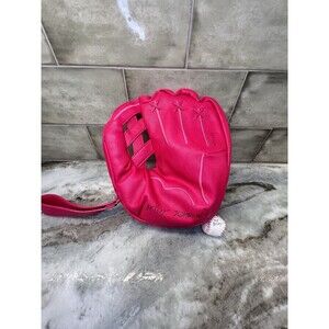 Betsey Johnson Kitsch Hit Me Up White Large Baseball Crossbody Bag NWT